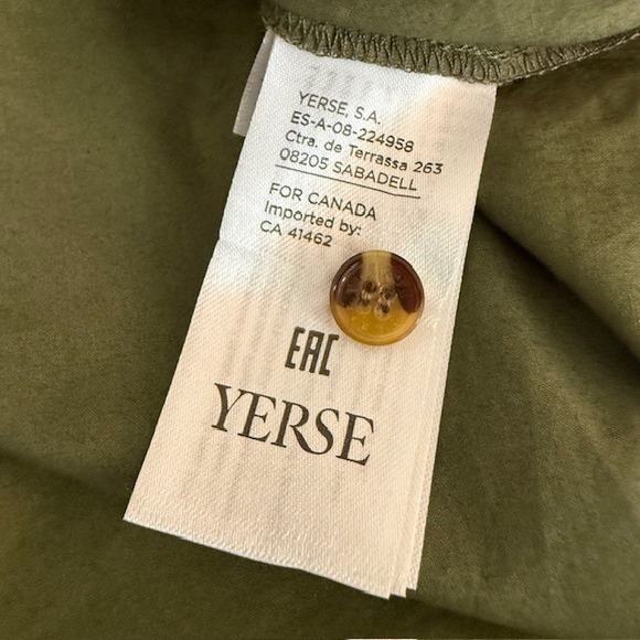 Yerse Short Sleeve Henley Shirt Dress Speckled Olive Green XS - Picture 6 of 12